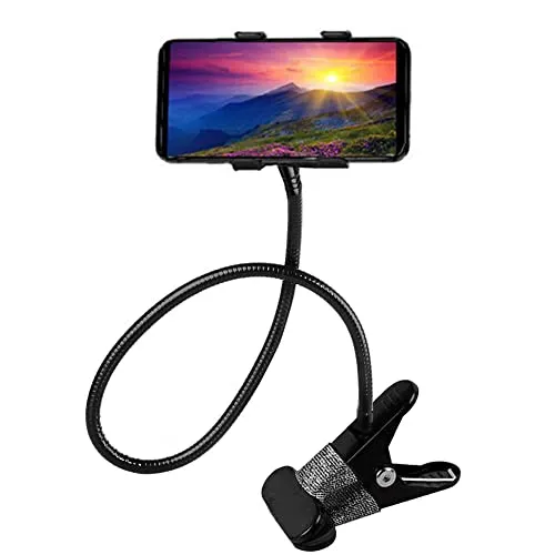 Moxamo Handyhalter, Universal Schwanenhals Halter Flexibler Verstellbarer - flexibel, 360° Drehen für mehrere Funktionen für alle von 4 bis 6,8 Zoll Smartphone Handy Tablet (Schwarz+)