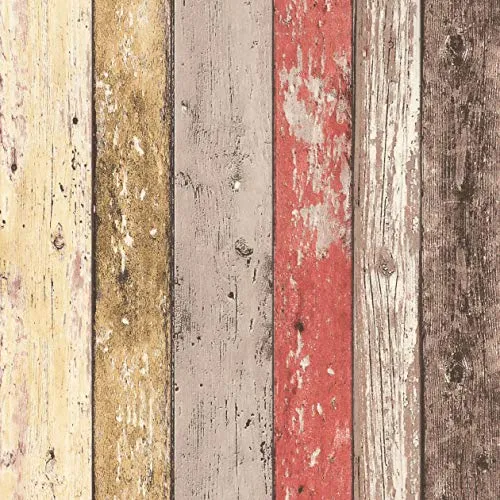 Livingwalls Klebefolie Holzoptik 0.52m x 2.50m braun rot Möbelfolie selbstklebende Tapete Made in Germany 955691