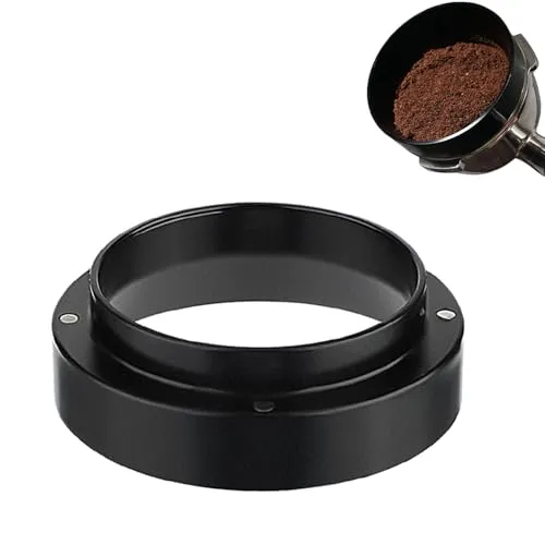 RHQFDM Magnetischer Kaffee Dosierring 51mm Kaffee Dosierring Wiederverwendbar Metall Dosierring Universal Trichter Kaffee Dosierring Professionelles Barista Zubehör(Zirkon Schwarz)
