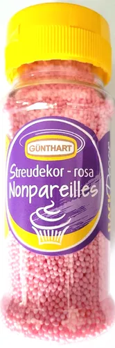 Stück BackDecor Streudekor  Nonpareilles rosa  85g Zuckerperlen rosa MHD 01/24 2