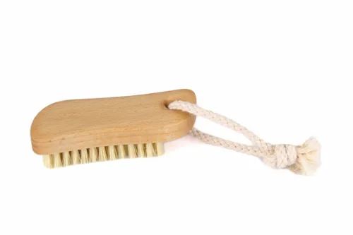 Redecker Nagelbürste S-Form aus gewachstem Buchenholz mit Baumwollband z2401