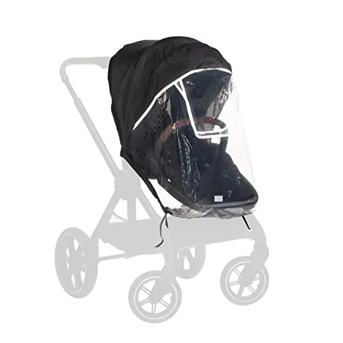 hauck Universal Kinderwagen Regenschutz - 91 x 92 x 85 cm mit Reflektierender Umrandung - Regen- & Windschutz für Kinderwagen: Universelle Regenhülle mit Sichtfenster und Belüftungsöffnungen für optimale Luftzirkulation und Sicherheit bei Dämmerung.