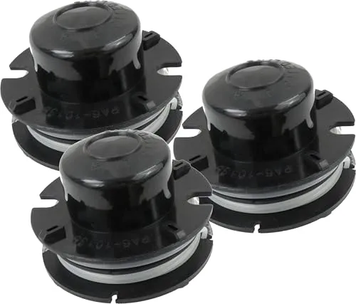 Matrix 3x Ersatzteil Fadenspule komplett für Rasentrimmer BMS 900-4-2 und BMS 4-31-1 (5 Meter Fadenlänge, 2,4mm Fadenstärke)
