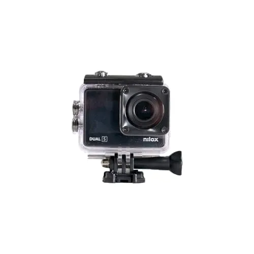 Nilox Action Cam Dual S - 4K 60fps, 170° Weitwinkel, wasserdicht bis 30 m, mit Touchscreen und zusätzlichem Akku für unvergessliche Abenteuer