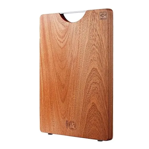 MITSUMOTO SAKARI Schneidebrett 40×27×2.5 cm, Natürliches Frühstücksbrettchen aus Ebenholz, Professionelles Schneidebrett Holz mit Rutschfesten Füßen