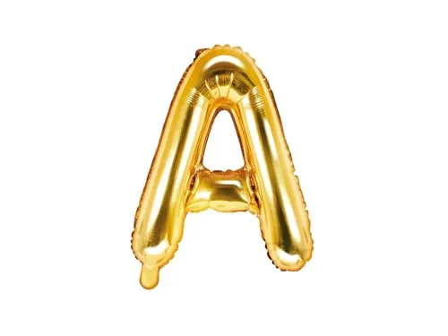 PartyDeco Folienballon Buchstabe A Gold-Geburtstag Hochzeit Jahrestag Folienballon Buchstabe A- Gold Größe ca. 35 cm Geburtstag Hochzeit Verlobung Silvesterparty Folienballon Hel Deko Geburtstag