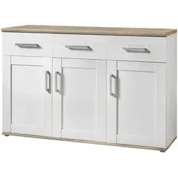 Xora Sideboard Weiß mit Lärche-Akzenten von Stella Trading