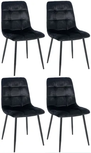 CLP Esszimmerstühle Antibes 4er Set mit Samtbezügen - Esszimmerstühle im modernen Design, gepolstert für hohen Komfort und belastbar bis 150 kg. Ideal für Esszimmer, Küche und Wohnzimmer.
