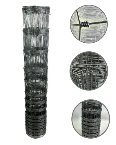 Wildzaun Weidezaun Drahtzaun 100/10/30 - 50m Gartenzaun - Gartenzäune, verzinkter und langlebiger Wildzaun, ideal zum Schutz von Feldern und Wiesen vor Wildtieren sowie zur Vermeidung von Wildunfällen.