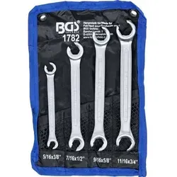 Ringschlüssel-Satz - offen - gekröpft - Zollgrößen - 4-teilig