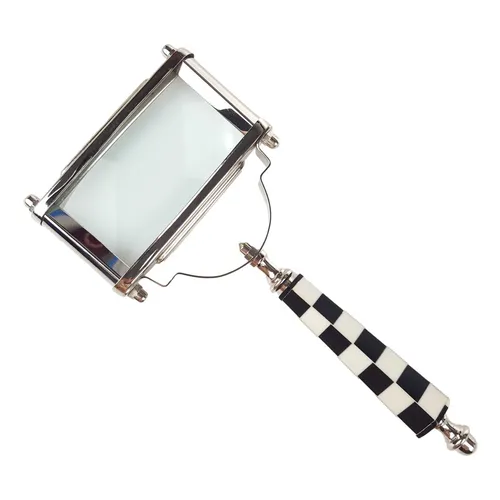 Leselupe Handlupe Vergrößerungsglas vernickelt schwarz/weiß #85580