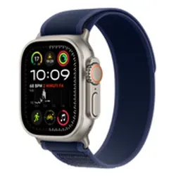 Produktbild Apple Watch ultra 2 gps + cellular, koperta 49 mm z tytanu w kolorze naturalnym z opask trial s/m w kolorze niebieskim - Silber/Blau