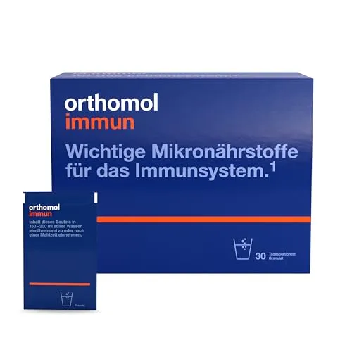 Orthomol Immun Granulat: 25 wichtige Nährstoffe zur Unterstützung des Immunsystems*, u. a. mit Vitamin C, Vitamin D und Zink als Beitrag zu einer normalen Funktion des Immunsystems, 30 Tagesportionen