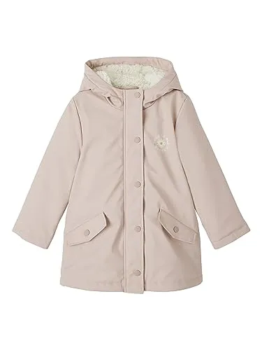 Vertbaudet Mädchen Regenjacke mit Kapuze & Teddyfleece-Futter hellrosa 140