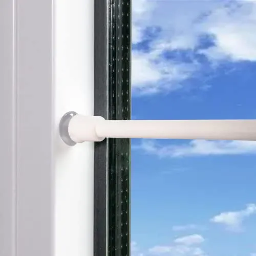 Stücke Gardinenstange ohne bohren, Klemmstange für Gardinen, Gardinenstange Ausziehbar Mini Spannstange mit Saugnäpfen und Schrauben, für Schränke Fenster Bücherregal - Weiß (30-45CM) 2