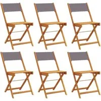 vidaXL Gartenstühle 6 Stk. Klappbar - Anthrazit mit Massivholz - Gartenstühle aus robustem Akazienholz, klappbar für einfachen Transport und Lagerung. Ideal für Garten, Terrasse oder Balkon!