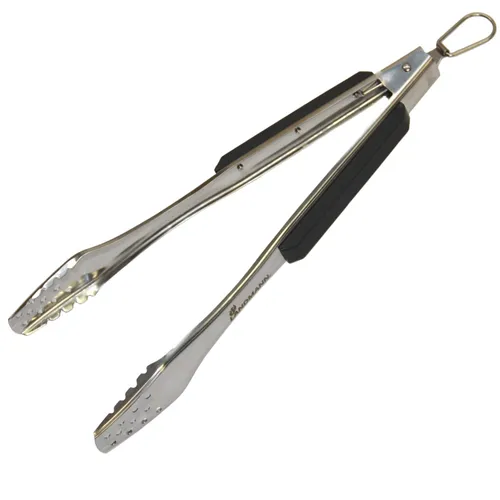 Landmann Grillzange Pure 46,5 cm Edelstahl Grillbesteck mit Verschlusssystem