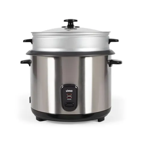DOC293 Reiskocher - Familienfreundlicher Reiskocher mit 2,8 Litern Fassungsvermögen, 1000 W Leistung für schnelles Kochen und Warmhaltefunktion für perfekte Serviertemperatur.