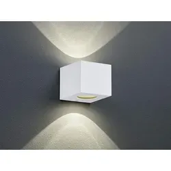 TRIO R28222631 Cordoba Außenwandleuchte LED 2x2W 3000K IP44 - Moderne Außenwandleuchte aus matt weißem Kunststoff, energieeffiziente LED-Technik, ideal für stimmungsvolle Beleuchtung im Garten oder Außenbereich.