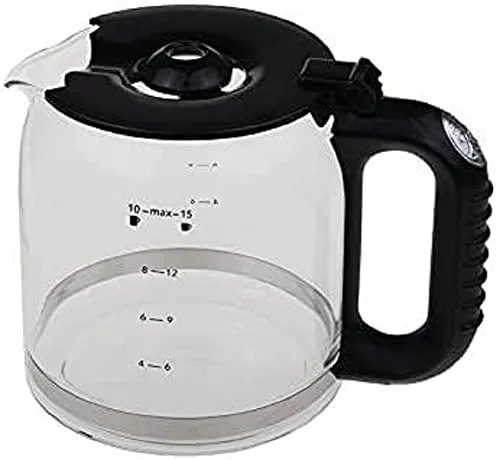 Russell Hobbs N700025 Ersatzglaskanne (für Kaffeemaschine, creme, 21702-56, 21701-56 21700-56), Kaffeekanne Glas für Filterkaffeemaschine, Schwarz