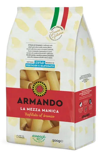 8x Il Grano Di Armando La Mezza Manica Italienische Hartweizengrieß Pasta 500g