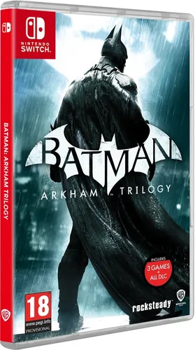 Batman Arkham Trilogy - Nintendo Switch - PC- und Konsolenspiele, Boxversion der epischen Action-Trilogie mit allen zusätzlichen Inhalten für ein unvergessliches Batman-Abenteuer.