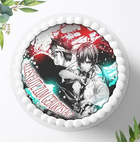 Für die Geburtstags Torte, Zuckerbild kompatibel mit: Manga Anime, Essbares Foto für Torten, Fondant, Tortenaufleger Ø 20cm, 0306c