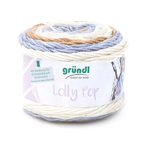 Gründl Lolly Pop, Knäuel à 150 g Handstrick- und Häkelgarn (Strickgarn, waschbares Garn aus 100% Polyacryl, 150 g/240 m, Nadelstärke: 5-6, 150 g), Cappuccino Pop