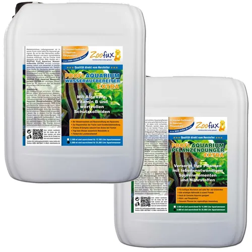 ZOOFUX Profi Aquarium 5 Ltr Wasseraufbereiter + 5 Ltr Pflanzendünger 2,50€/l