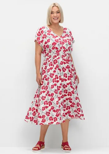 sheego Druckkleid 355600_56 in beige von sheego