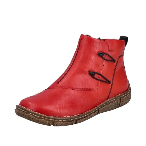 Rieker Stiefelette rot Gr. 36 - Trendiger Komfort für den Winter - Modische Rieker Stiefelette in auffälligem Rot mit seitlichem Reißverschluss für einfaches An- und Ausziehen. Das kuschelige Warmfutter und die flexible Gummisohle sorgen für hohen Gehkomfort und sicheren Halt.