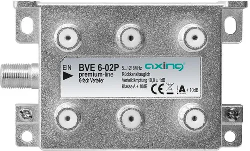 AXING BVE 6-02P 6fach Verteiler 5-1218MHz, Kl.A+, brummentkoppelt