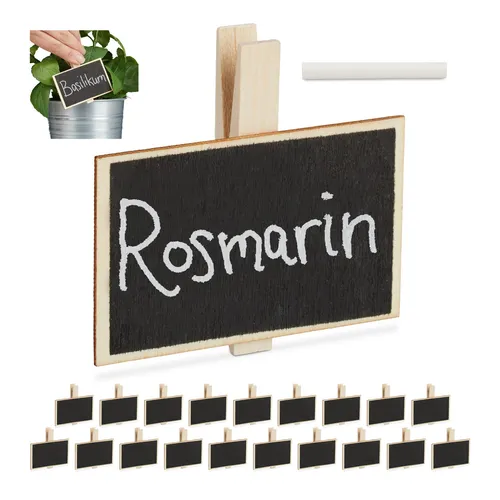 Tafelklammern Pflanzenschilder Mini-Tafeln 20 Stück wiederverwendbar