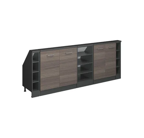 Vicco Unterschrank R-Line, Edelgrau/Anthrazit, 215 cm 5er Set