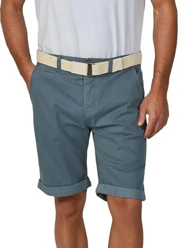 riverso Herren Chino Shorts RIVHenry Pigeon Blau - Herren-Shorts aus hochwertiger Baumwolle mit Gürtel, ideal für den Sommer und in verschiedenen Farben erhältlich.