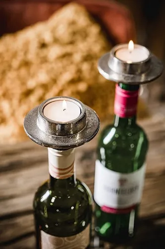 MichaelNoll Flaschenkerzenhalter Kerzenhalter Bottle Teelicht Kerzenständer 5er/ 10er / 20er / 50er Set (10 St)