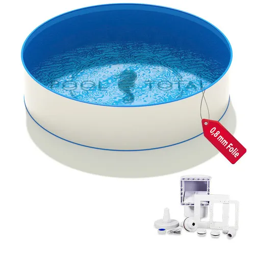Pool Ø 3,50 x 1,20 m | 0,8mm Folie + 0,6mm Stahl | Skimmer - SET | Rundbecken