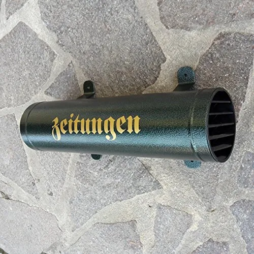 Naturholz-Schreinermeister Zeitungsrolle Grün/Dunkelgrün aus Metall mit Verschlussgitter Zeitungsrohr Zeitungsbox