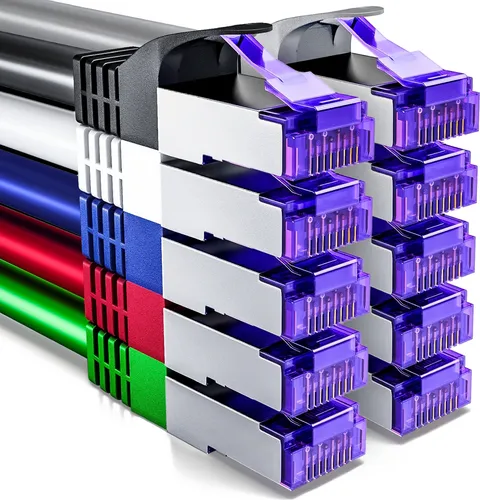 deleyCON 10x 1m CAT7 Netzwerkkabel von deleyCON