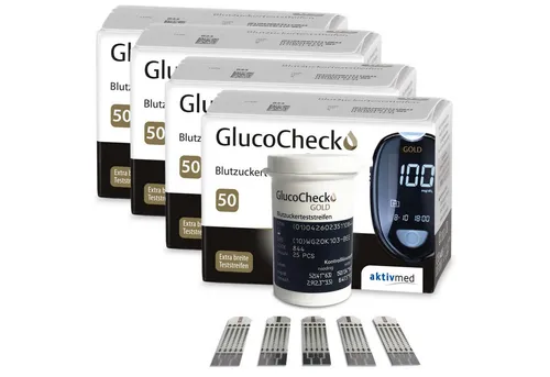 Produktbild GlucoCheck GOLD Blutzucker-Teststreifen, 200-St.