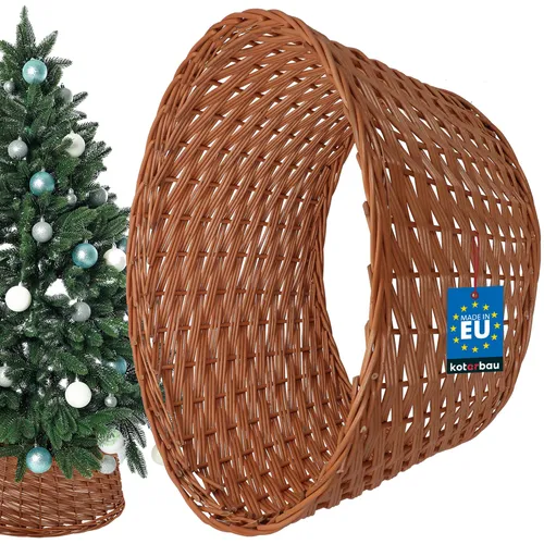 KOTARBAU® Weihnachtsbaum Rock aus Weide Ø 55 cm, Naturfarbe Christbaumständer aus Rattan Natur, Weihnachtsbaumkorb, Weihnachtsbaumständer Hülle