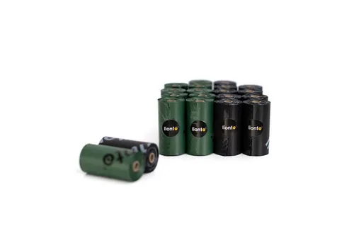 lionto Hundetoilette Hundekotbeutel, unparfürmiert, schwarz/grün, 300 Beutel (20 Rollen)