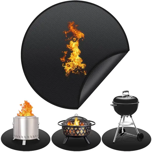 Feuerschutzmatte rund Ø 91 cm – wasserdichte, hitzebeständige Grillmatte für Garten und Terrasse - Die feuerfeste Matte schützt zuverlässig vor Funken und Hitze. Ideal für Grills und Lagerfeuer, ist sie schmutzabweisend und faltbar für einfachen Transport. Perfekt für den Einsatz im Freien.