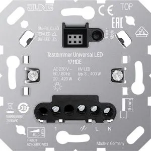 Jung LED-Tastdimmer 1711 DE - Universeller LED Dimmer für Smart Home, ermöglicht präzise Helligkeitssteuerung für eine angenehme Atmosphäre.