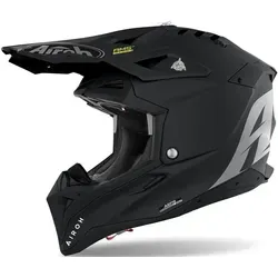 Airoh Aviator 3 Motocross Helm - Schwarz, XS (53/54) - Motorradhelm mit Notfallsystem-Polsterung (EQRS) für maximale Sicherheit und Komfort, hypoallergene und waschbare Innenschale.