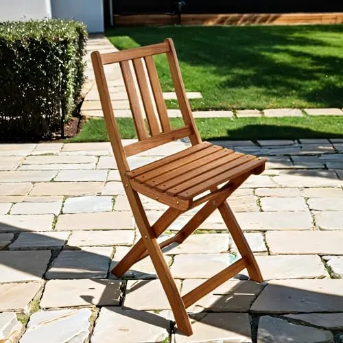 SAM Gartenstuhl Blossom, Akazienholz massiv & geölt, klappbar, Klappstuhl für Balkon, Garten, Terrasse, pflegeleichtes Unikat