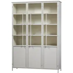 Vitrine Exhibit 3XL aus Metall, Sand - Elegante Vitrine für stilvolle Präsentation Ihrer Schätze, schützt vor Staub und Beschädigungen – ideal für Wohnzimmer, Esszimmer oder Flur.