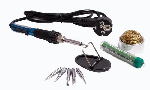 Lötkolben-Set Lötset mit Halterung Metallschwamm Lötzinn 5 Lötspitzen