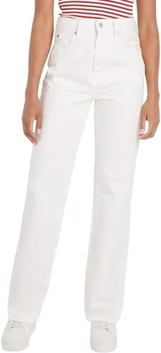 Tommy Hilfiger Damen Jeans Hose Relaxed Bootcut, Weiß (Ecru) - Damen-Jeanshose im Bootcut-Style mit hohem Tragekomfort und Stretchanteil für optimale Bewegungsfreiheit, ideal für Büro und Alltag.