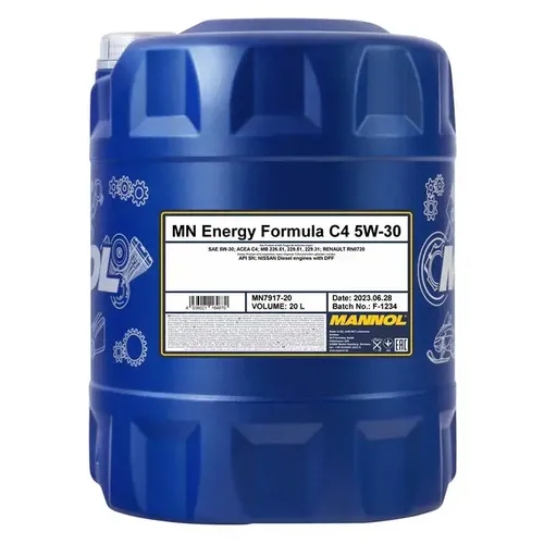 MANNOL Energy Formula C4 5W-30 20 L - Hochleistungsmotoröl - Motoröl für Diesel- und Benzinmotoren, bietet exzellente Schmierung und schützt vor Verschleiß.